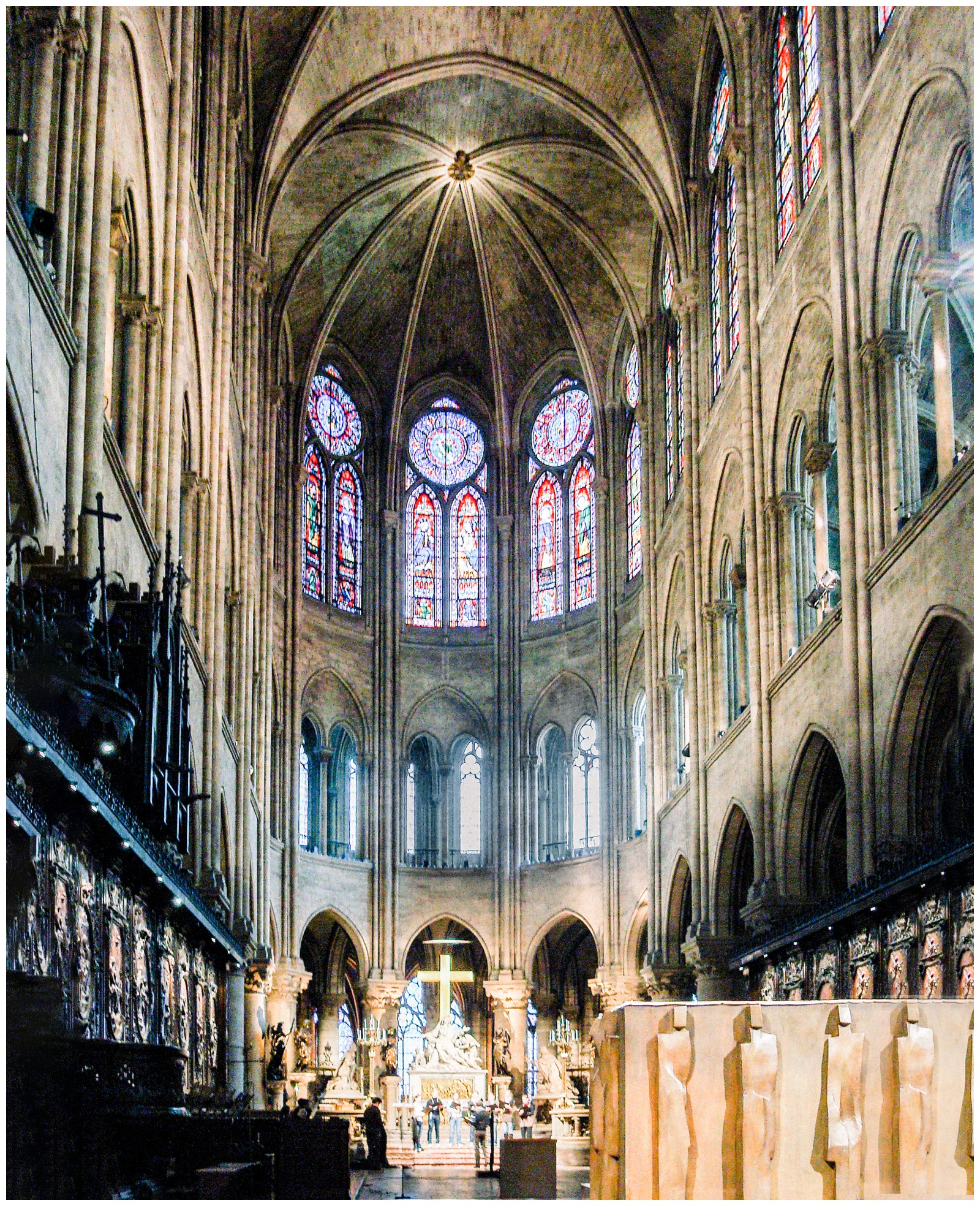 cross inside Notre Dame Cathedral, Paris, France
